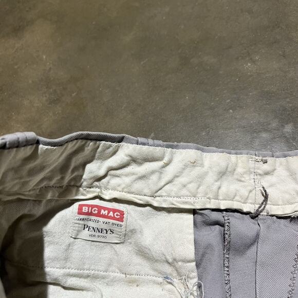 Vintage 50s Big Mac Grey Sanforized Sail Cloth Chinos 30x29 - Picture 5 of 6